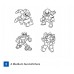 AM SD10P6-SD: Amos Sun Deco Set - Robot 6 pcs